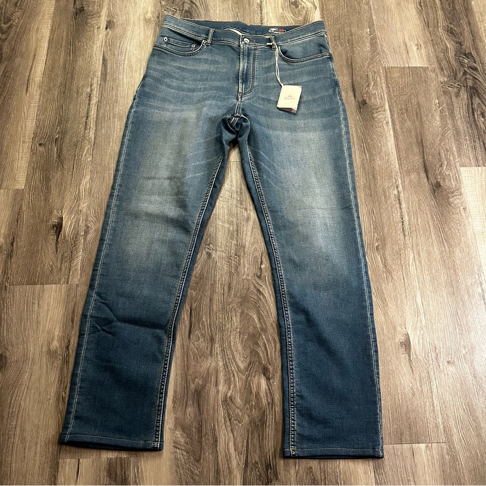Feherty Men's Indigo Stretch Terry Pants with 5-Pocket Waist Size 35 NWT Comfort